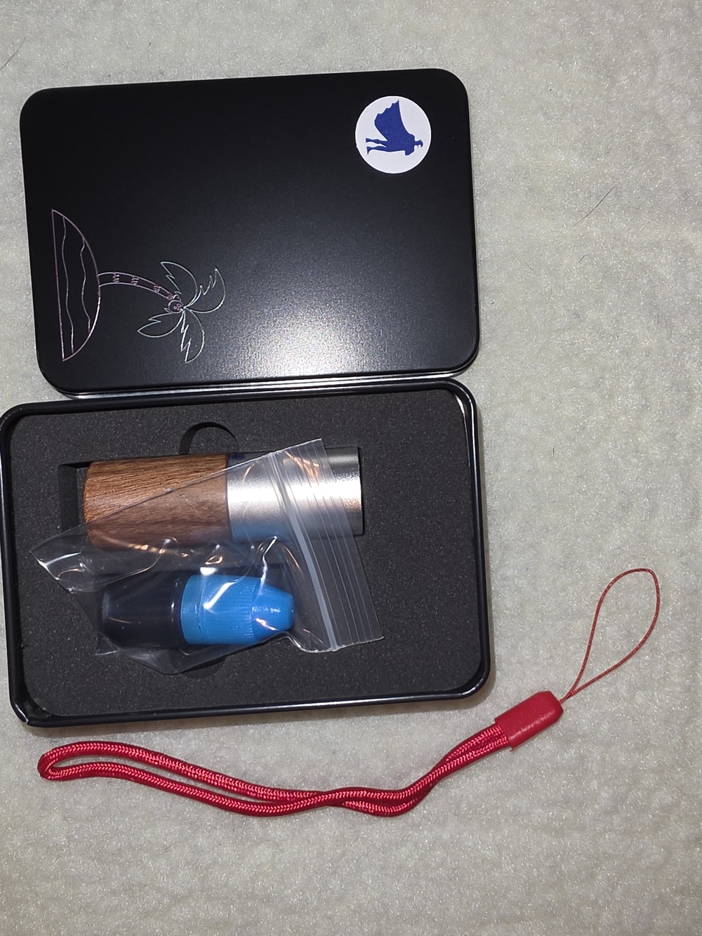 Blue Superdad Stamp For Golf Balls In Black Tin